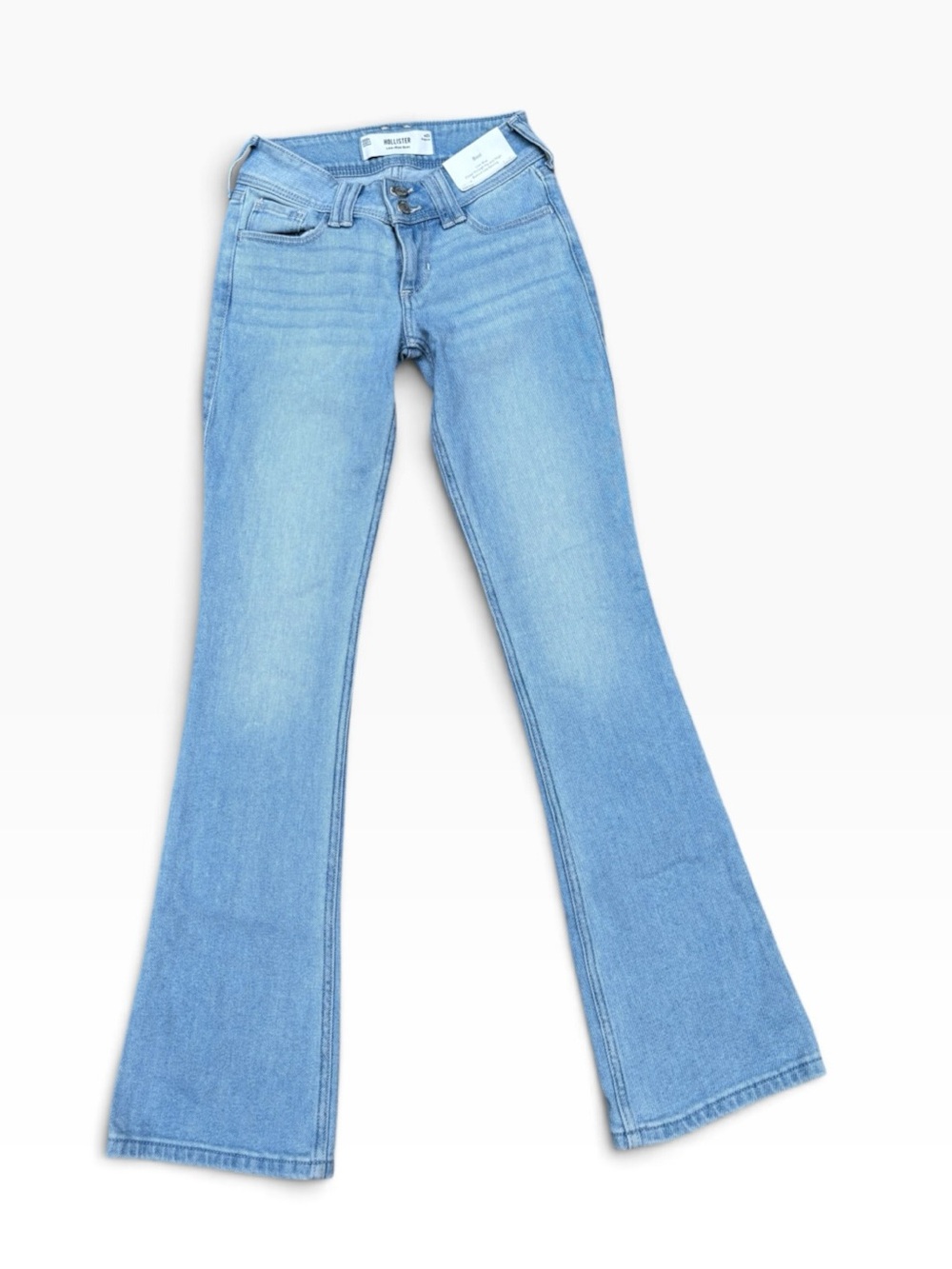 Hollister Light Blue Low Rise Boot Cut Jeans Flap Pocket 23